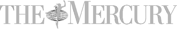 The Mercury logo with a dancer silhouette standing on a globe, positioned between THE and MERCURY text.